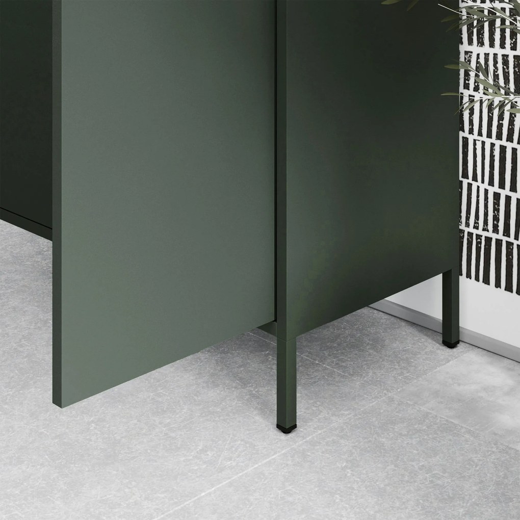 Szafa na ubrania metalowa loftowa butelkowa zieleń: Modern FLAVIO, 800 x 1850 x 450 mm