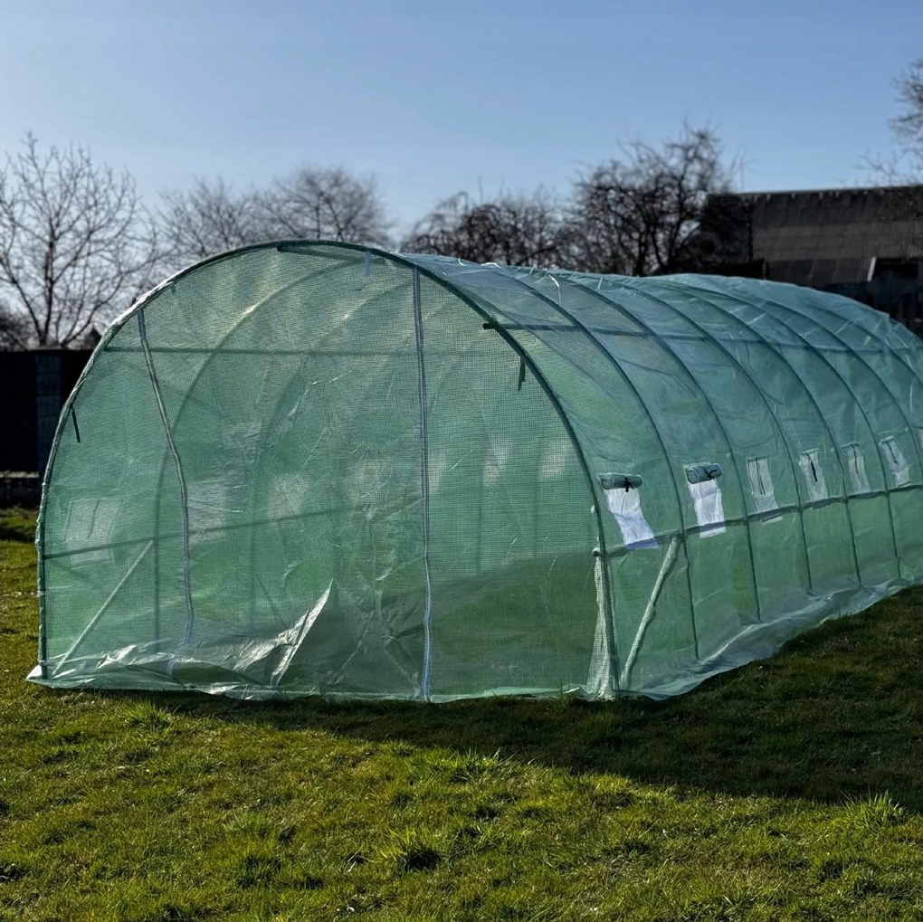 Tunel foliowy ogrodowy GHT-600300 - szklarnia ogrodowa z oknami, 6x3 m, 18 m2