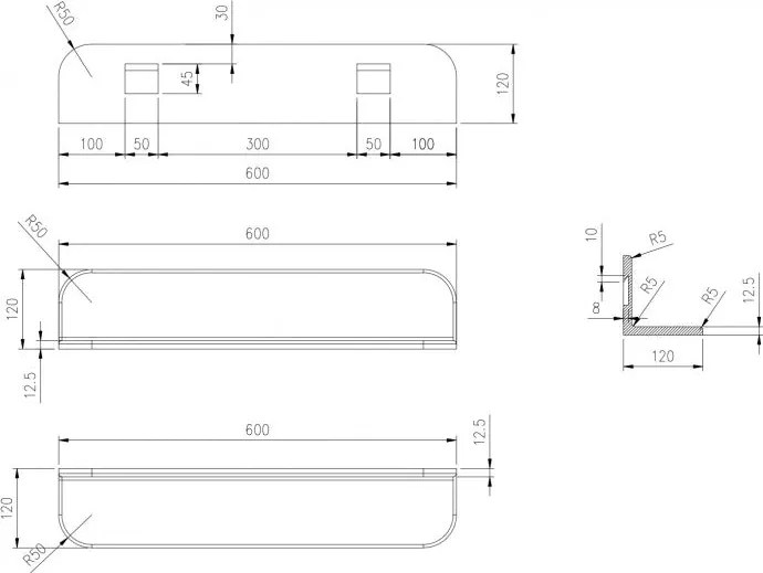 Półka ścienna łazienkowa PB4201