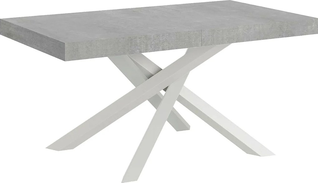 Stół rozkładany 180/284x90 cm Volantis cementu nogi białe