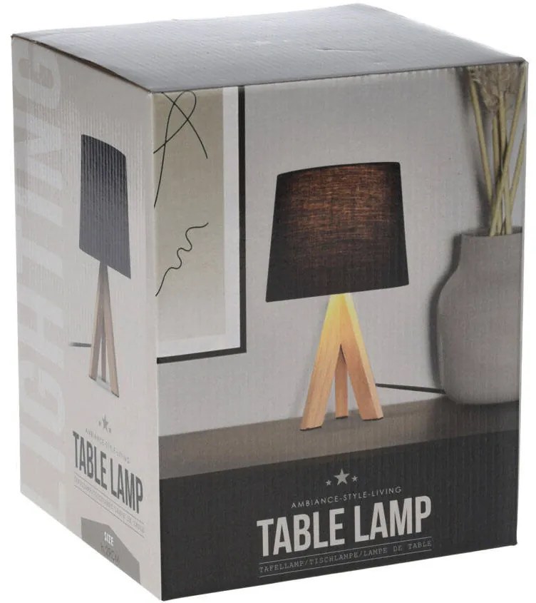 Lampa stojąca na drewnianych nogach, wys. 29 cm
