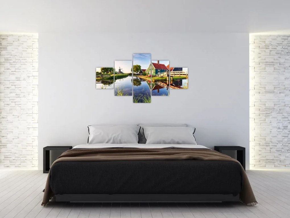 Obraz holenderskich młynów (125x70 cm)