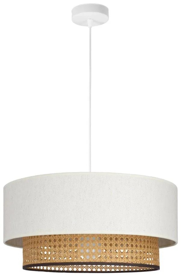 Lampa wisząca na przewodzie NATIA 1xE27/60W/230V biały/brązowy