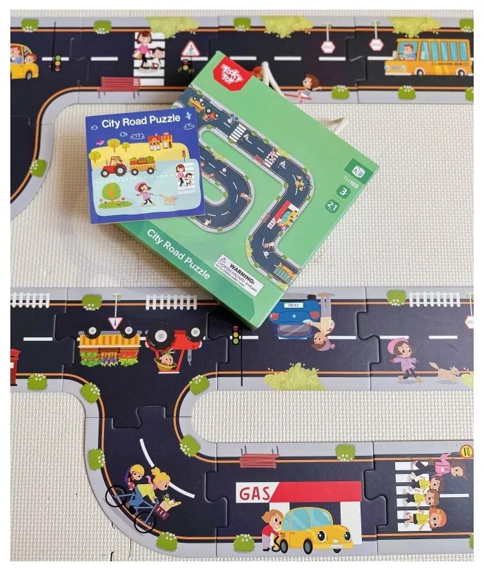 Tooky toy droga puzzle dla dzieci autostrada makieta 21 el. certyfikat fsc