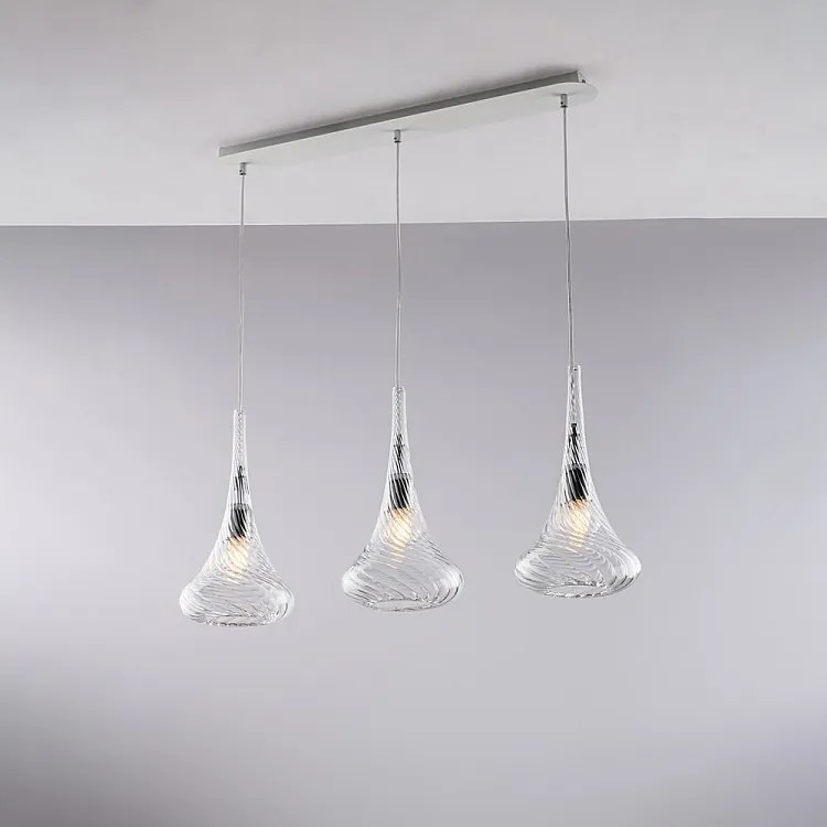 Szyna Nemesis Iron z przezroczystym szkłem Pyrex 3 światła dł. 75 x 10 BL280-BIN3-TR