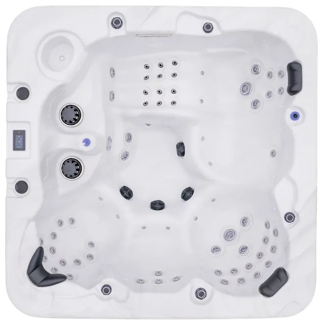JACUZZI OGRODOWE PREMIUM WANNA SPA 5-OSOBOWA WHITE OBUDOWA BROWN LED 230x230 CM