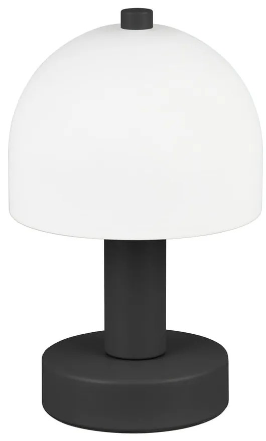 Czarno-biała lampa stołowa ze szklanym kloszem (wysokość 19 cm) Glenn – Trio