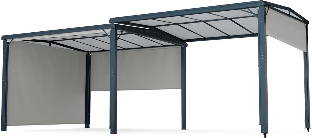 Blumfeldt Solid Sky 3x6m Pergola z Boczną Osłoną Jasnoszary