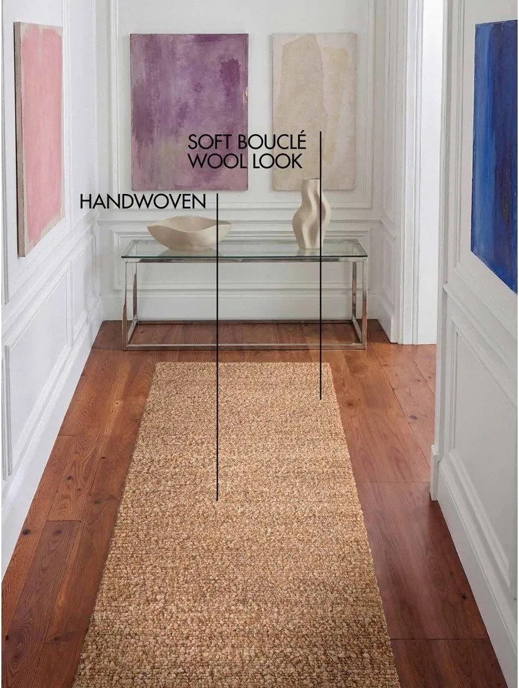 Beżowy chodnik z materiału bouclé tkany ręcznie 80x200 cm Notting Hill Portobello – Ted Baker