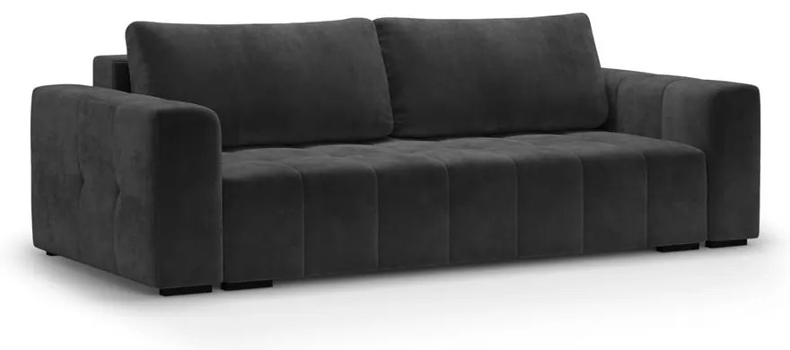 Ciemnoszara aksamitna rozkładana sofa Milo Casa Luca