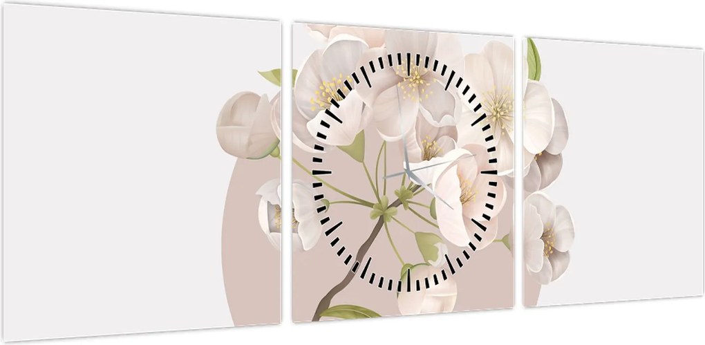 Obraz - Rozkwitaj z wdziękiem N⁰2 (z zegarem) (90x30 cm)