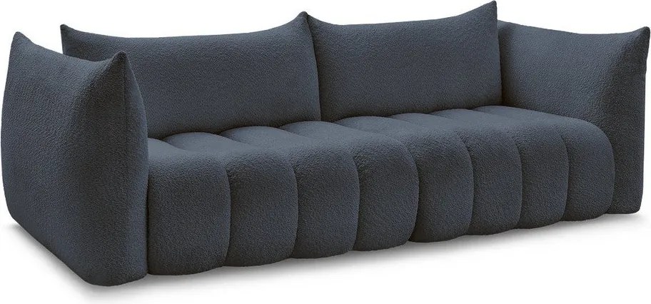Ciemnoniebieska sofa z materiału bouclé 286 cm Azra – Bobochic Paris