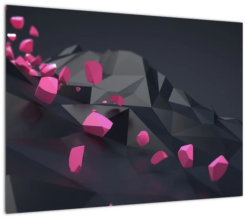 Obraz na szkle - abstrakcja 3D (70x50 cm)