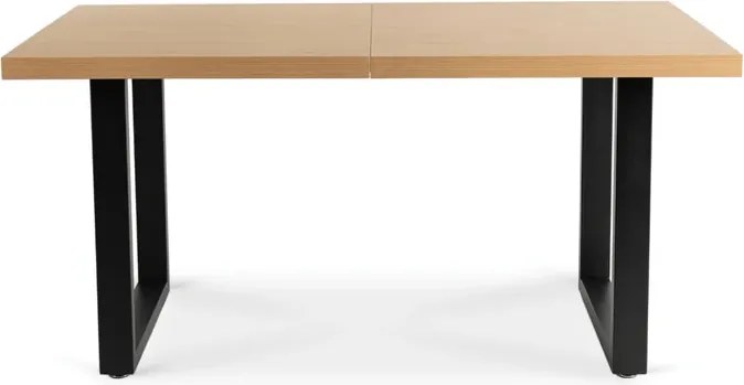 Stół Prostokątny Rozkładany EDWIN 160-260 cm Dąb Złoty/Czarny do Jadalni Nowoczesny Loft