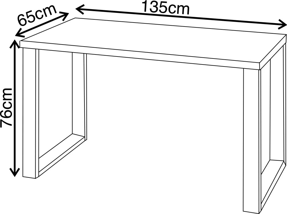 Stół kuchenny w stylu industrialnym Vini 135x65 craft złoty