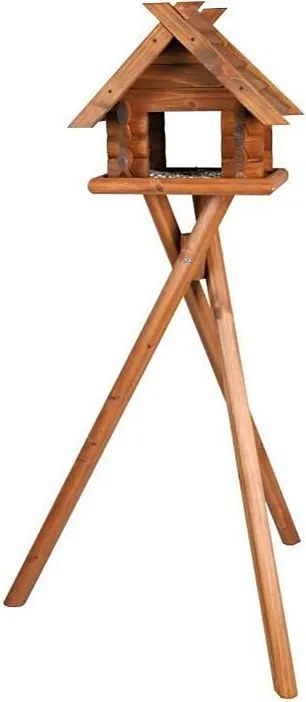 Karmnik dla Ptaków z Podstawą z Sosny - 47 x 40 x 36 cm - Brązowy