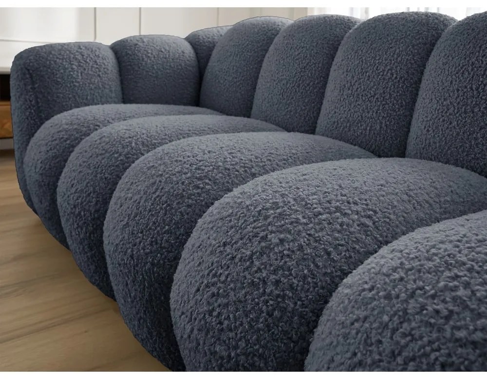 Ciemnoszara sofa z materiału bouclé 232 cm Hippolyte – Bobochic Paris