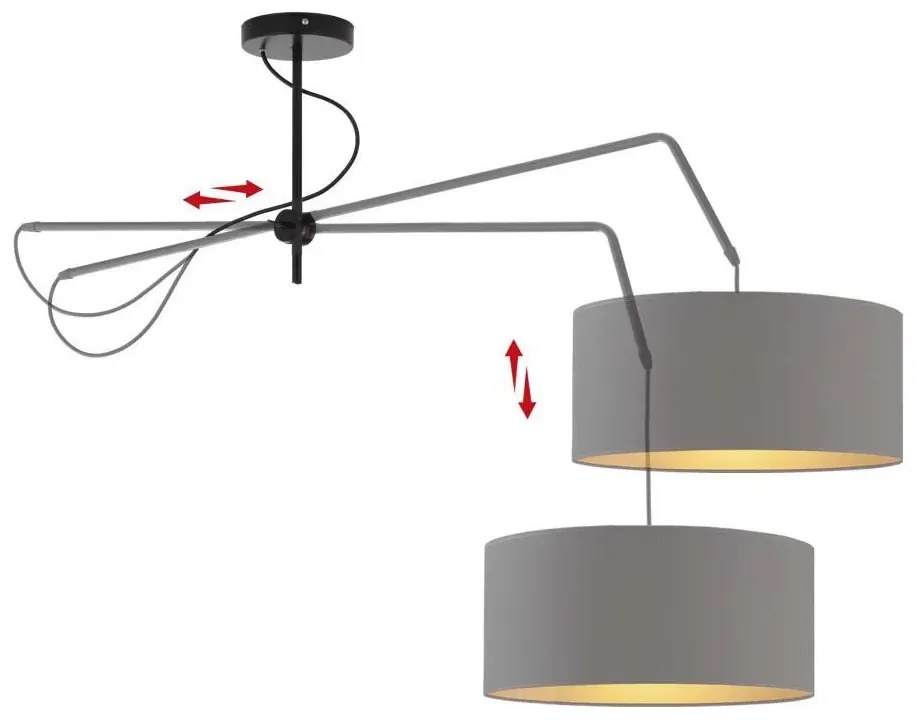 Okrągła lampa wisząca z ruchomym ramieniem - M0-N24
