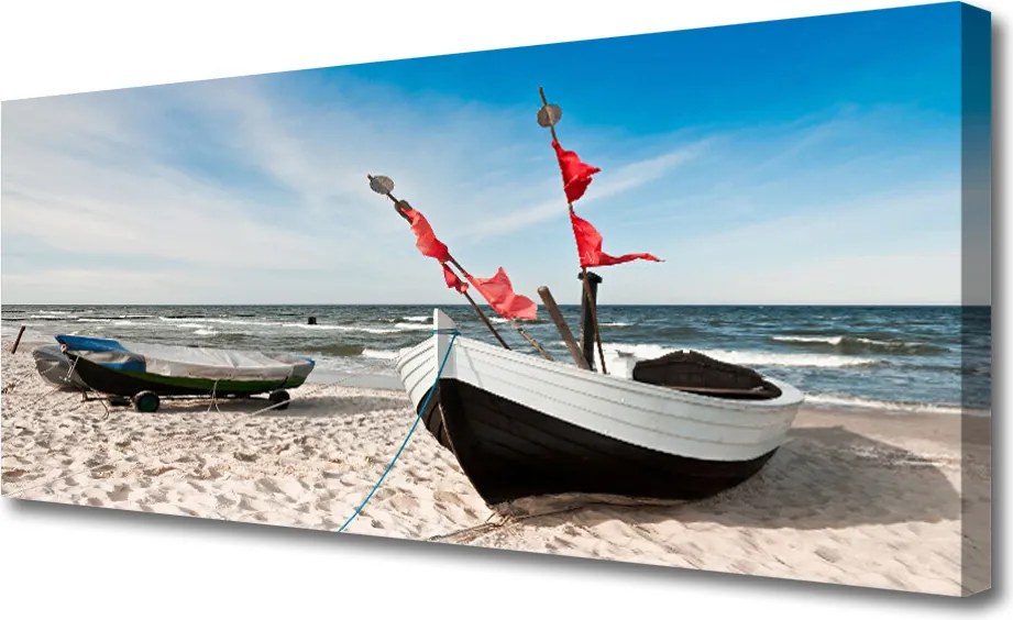 Fotoobraz na płótnie Łódź na Spokojnym Brzegu