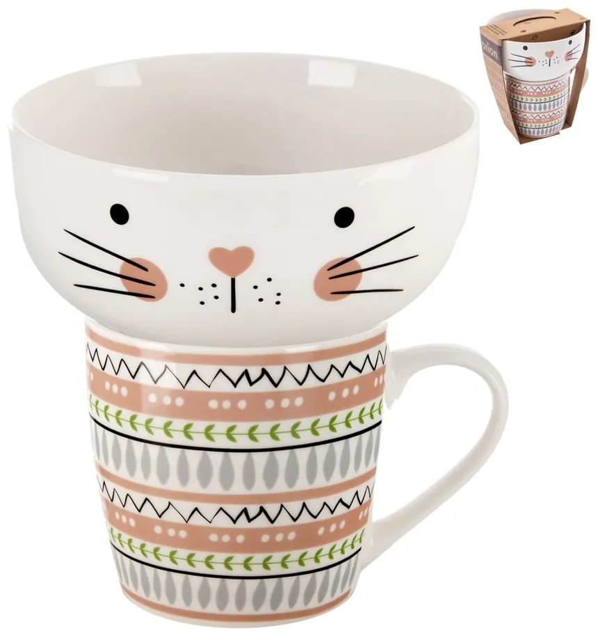 Porcelanowy zestaw kubka i miski 2 szt. 350 ml – Orion