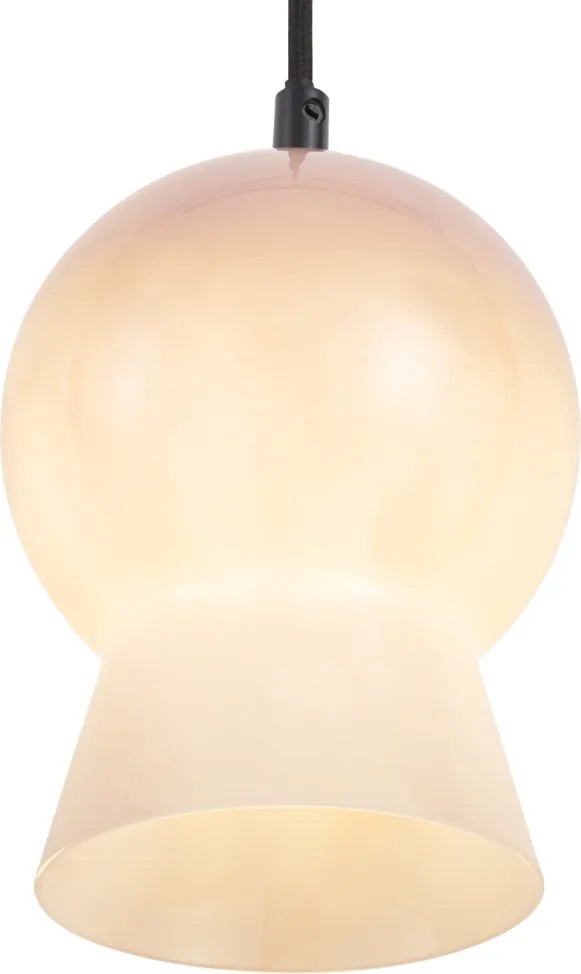 Lampa wisząca retro czarna z beżowym szkłem do systemu szynowego 1-fazowego - Iconic Bell