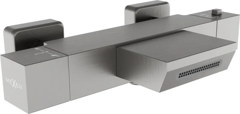 Mexen Cube termostatyczna bateria wannowa,  gun gray szczotkowany - 77360-66