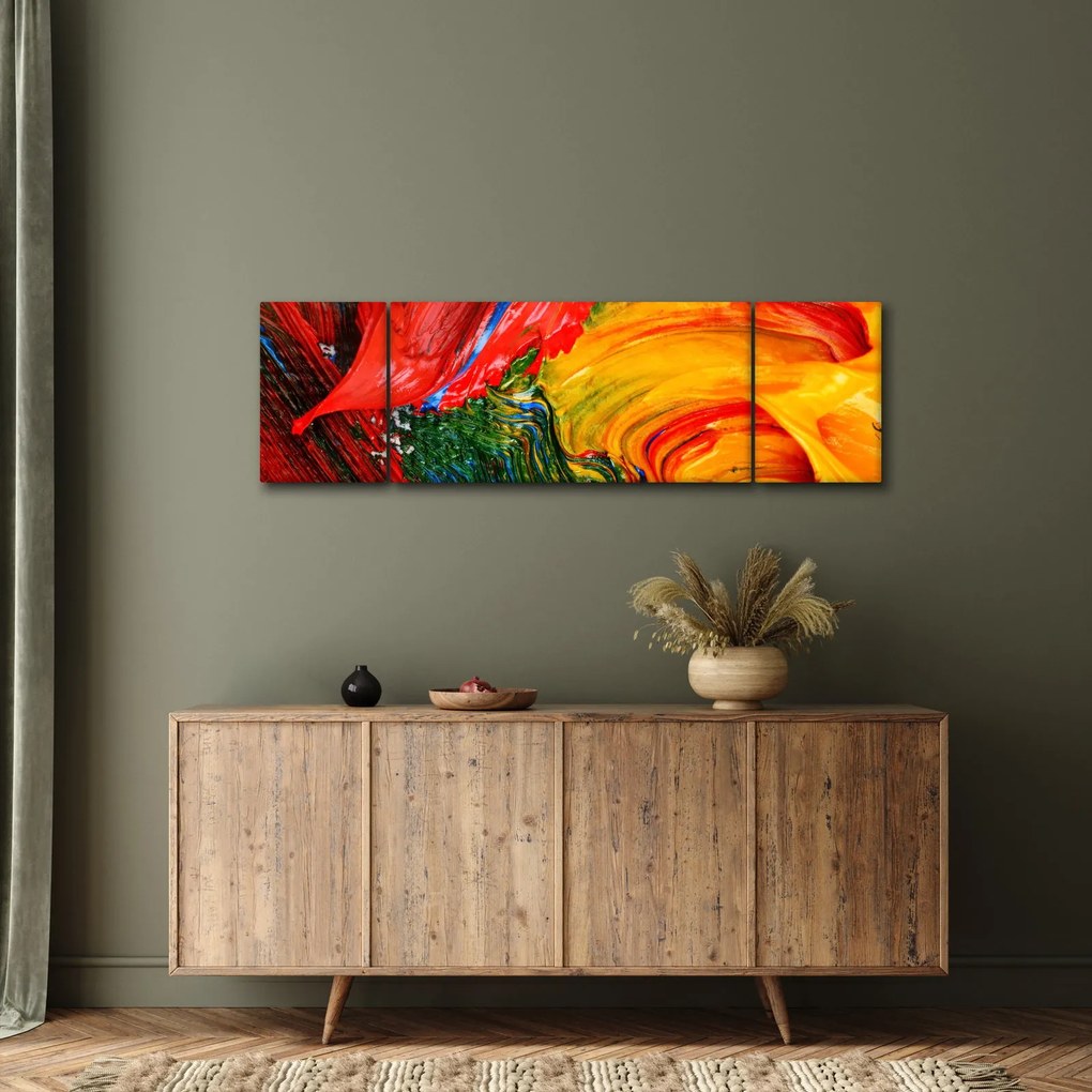 Obraz - Niebieska abstrakcja za pomocą pędzla (170x50 cm)