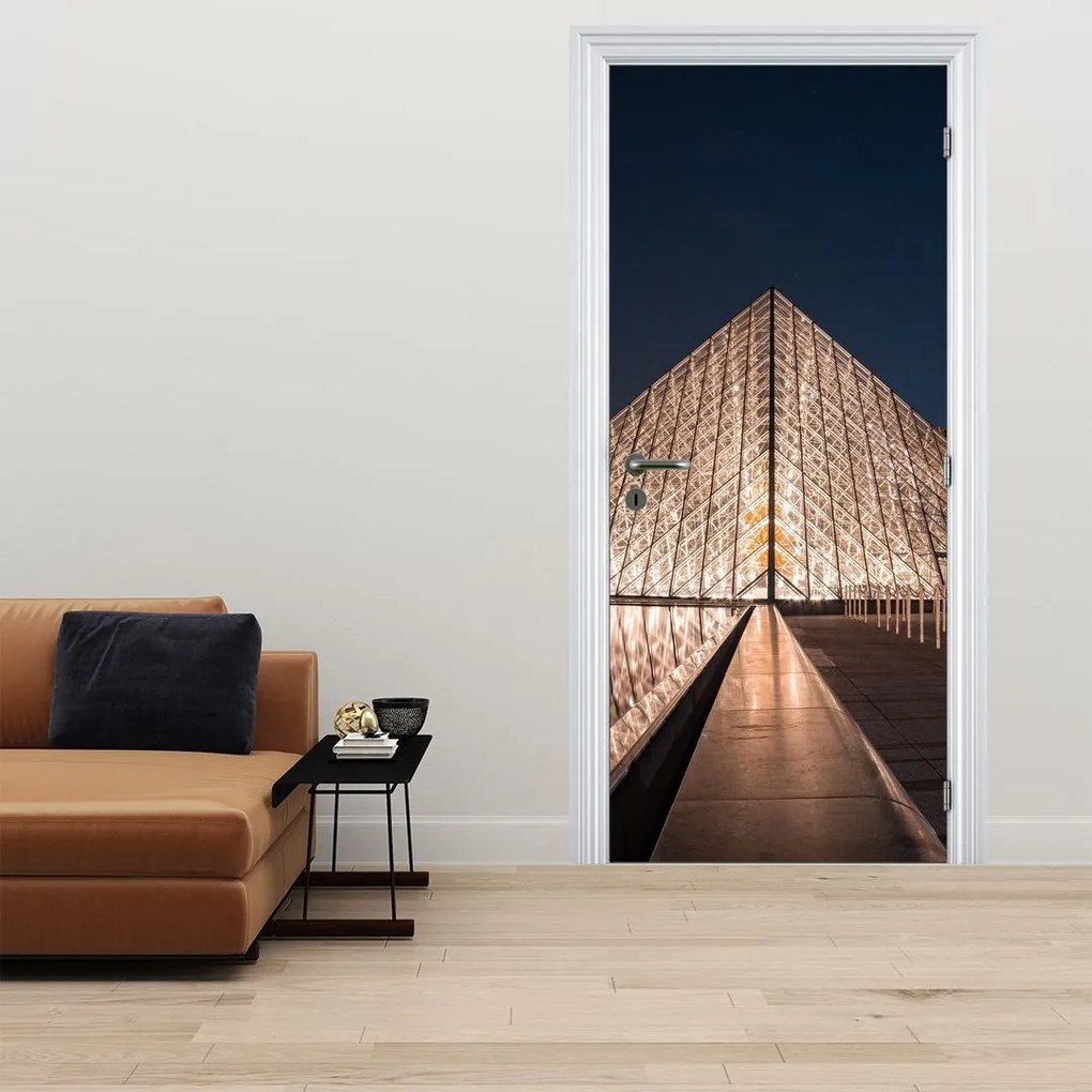 Fototapeta na drzwi - Luwr nocą (95x205cm)