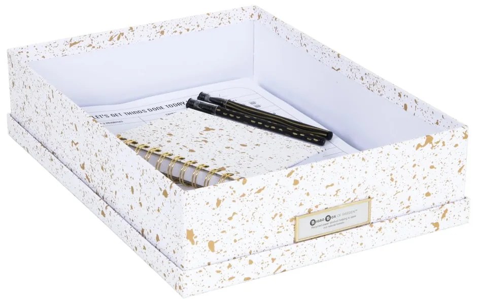 Pudełko w biało-złotym kolorze Bigso Box of Sweden Oskar