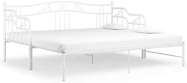 Metalowe rozkładane łóżko rustykalne kolor biały 90x200 cm S0-M79