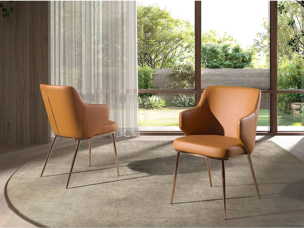 Brązowe krzesło ze sztucznej skóry 4162 ANGEL CERDA