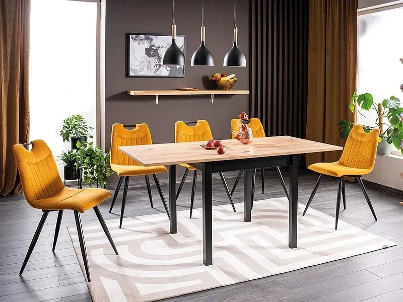 Stół rozkładany FLIP 80(160)x80 dąb artisan/czarny SIGNAL