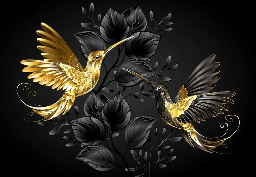 Fototapeta - Złote Kolibry (196x136 cm)