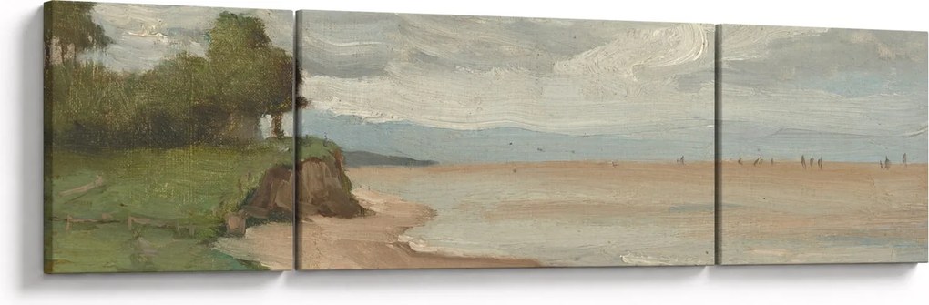Obraz - Jean-Baptiste-Camille Corot, Beach Near Etretat, reprodukcje (170x50 cm)