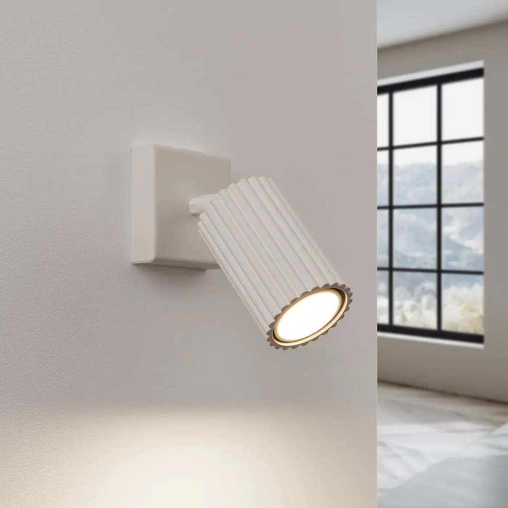 Kinkiet KARBON beżowy ryflowany z regulowanym kloszem SOLLUX LIGHTING