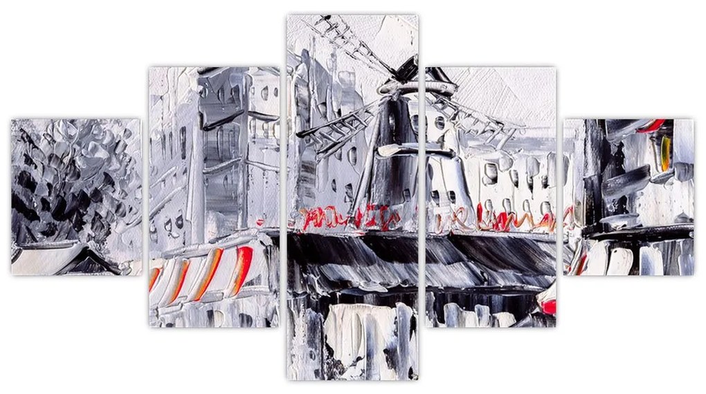 Obraz - Ulica w Paryżu, obraz olejny (125x70 cm)