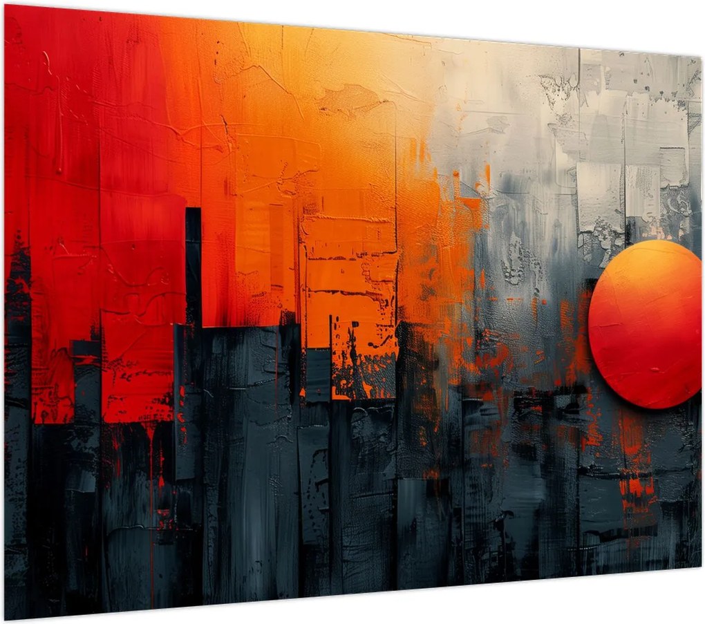 Obraz - Abstrakcyjny obraz miasta (70x50 cm)