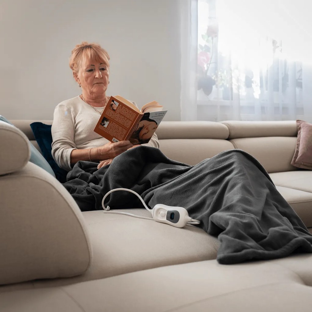 Elektryczny koc grzewczy MEDISA, ciemnoszary