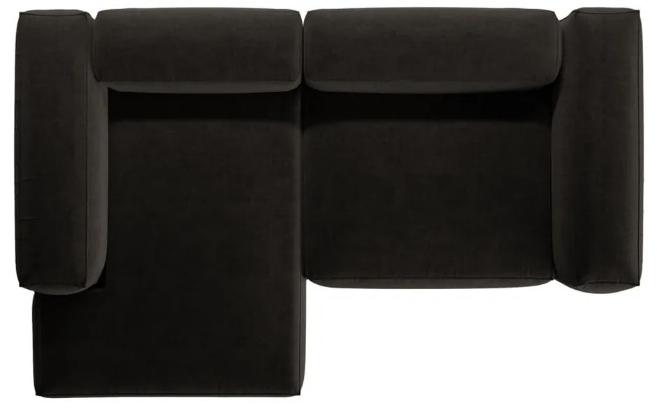 Czarny narożnik (lewostronny/z szezlongiem) Bergamo – Cosmopolitan Design