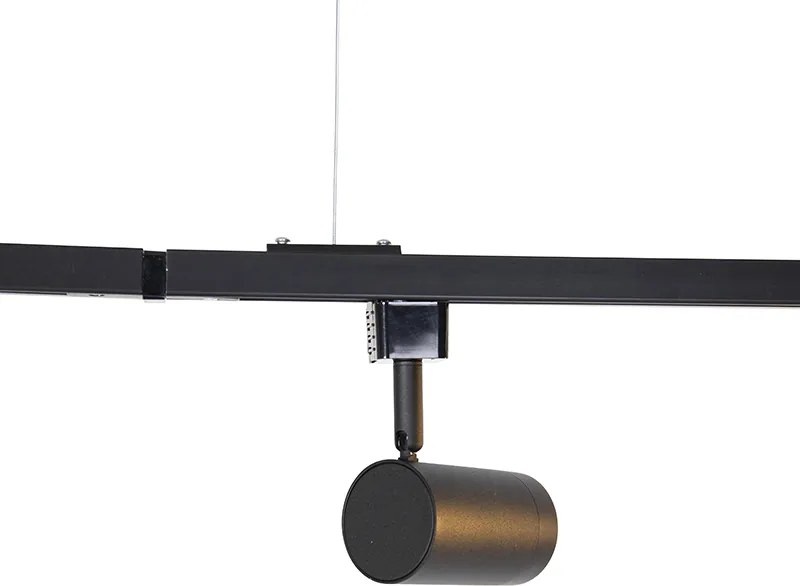 Nowoczesny system oświetlenia szynowego wiszącego z 5 reflektorami czarny 1-fazowy - Iconic Jeana