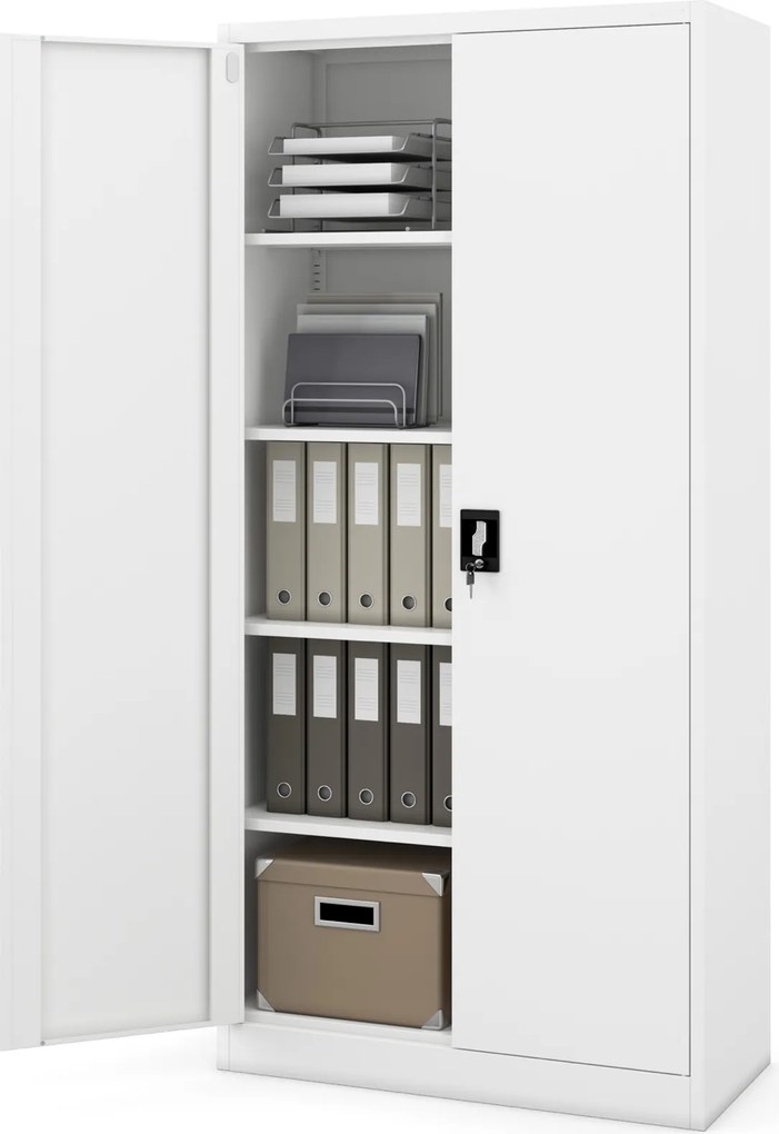 Szafa biurowa Jan dwudrzwiowa 90x40x185 cm biała