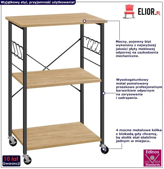 Mobilna szafka kuchenna dąb sonoma B0-L93