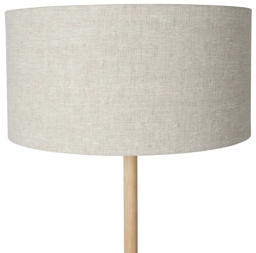 Rustykalna lampa podłogowa drewniana z abażurem w kolorze jasnobrązowym - Mels Rustykalny / Vintage Oswietlenie wewnetrzne