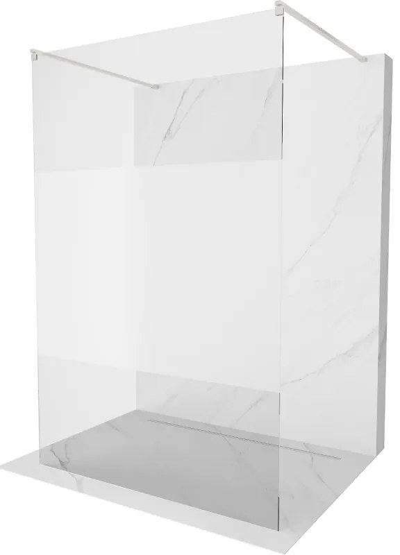 Mexen Kioto ścianka prysznicowa wolnostojąca 100 x 200 cm, transparent/szron 8 mm, nikiel szczotkowany - 800-100-002-97-35