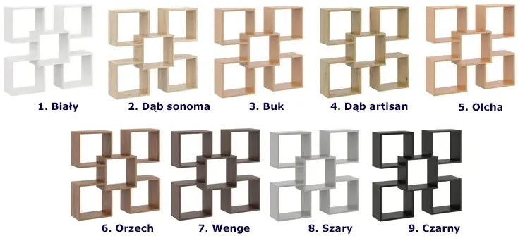 Czarna Minimalistyczna Półka Ścienna W2-L12