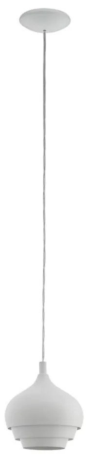 Eglo 97212 - Żyrandol na lince CAMBORNE 1xE27/60W/230V biały średnica 190 mm