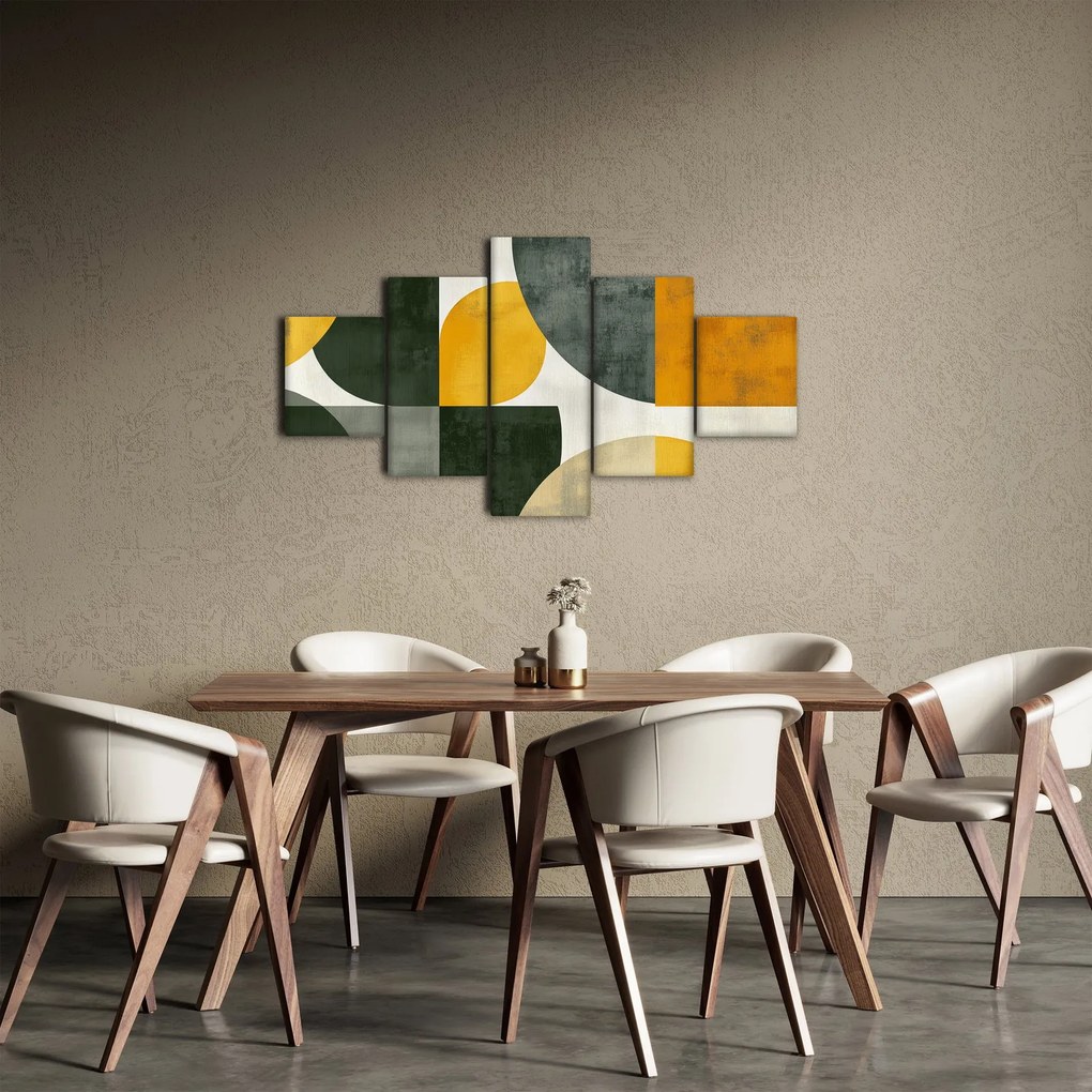 Obraz - Abstrakcja w oliwkowym kolorze (125x70 cm)