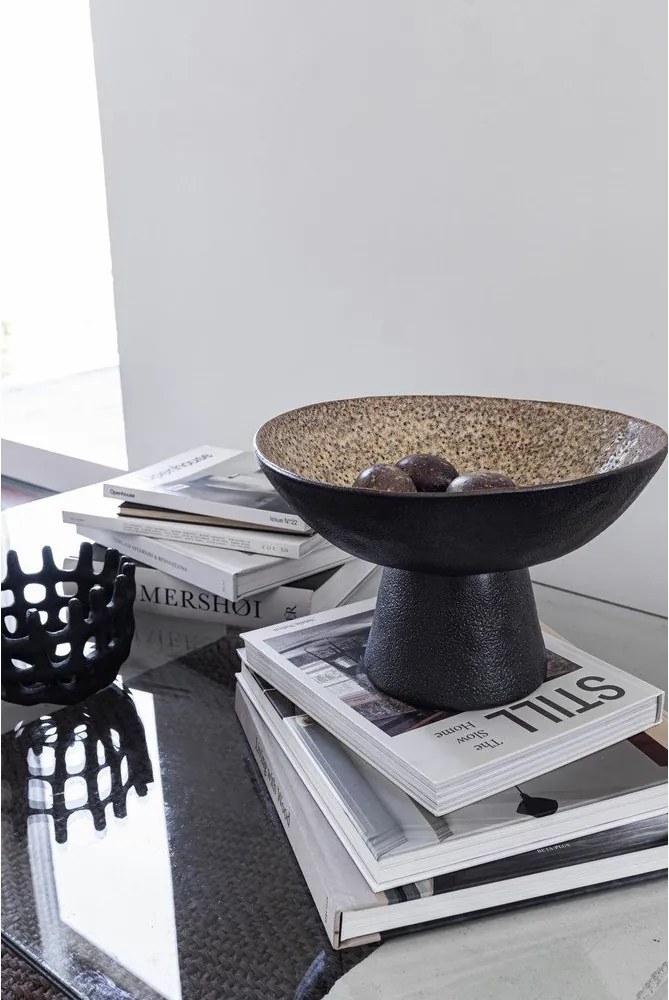 Czarno-beżowa kamionkowa misa ø 31,5 cm By Hand – Mette Ditmer Denmark