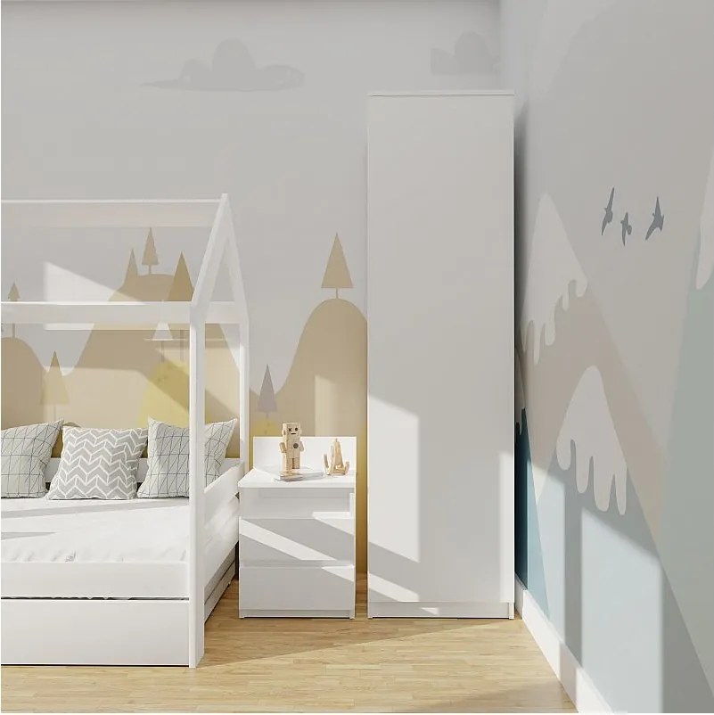 Szafa Malwa SD-50 | Biała|  50x50x180 cm |Szafa z Systemem TIP-ON