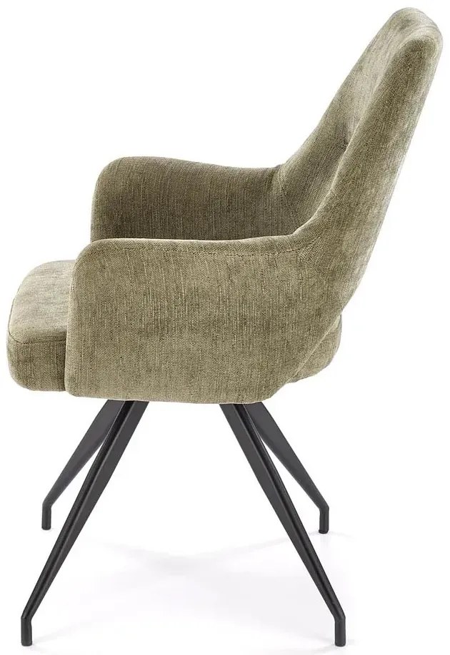 Oliwkowe kubełkowe krzesło obrotowe N0-B81